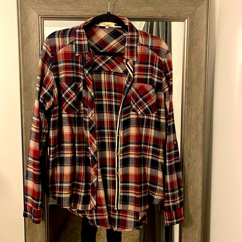 Love notes size Large button down flannel